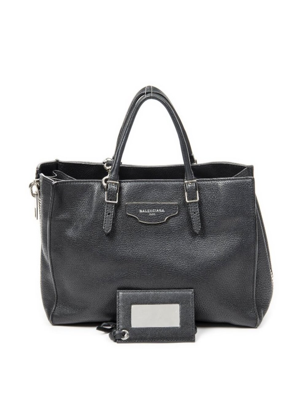 Balenciaga Mini Tote Bag Black Grain Calf Leather